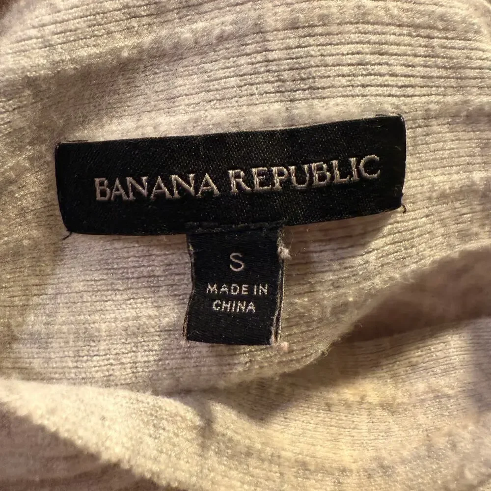 Banana Republic Gray Ribbed Mock Neck Sweater Women Small Soft Cozy Fall Winter